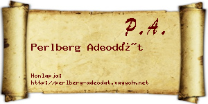 Perlberg Adeodát névjegykártya